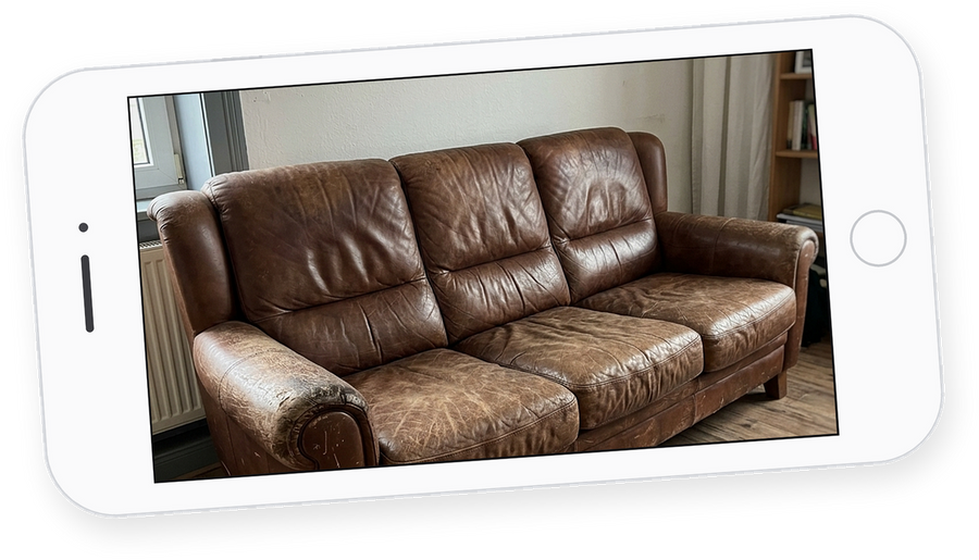 Altes Sofa fotografieren